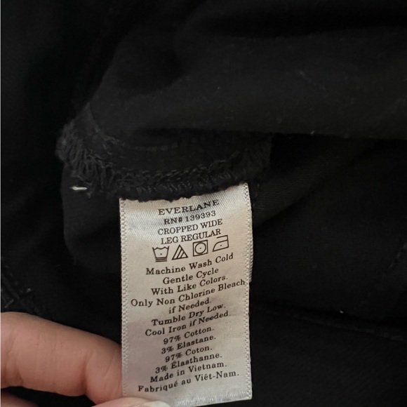 everlane cropped wide leg regular jeans black denim - Picture 6 of 6